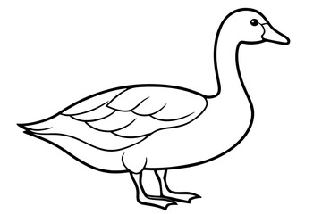 goose line art silhouette vector illustration