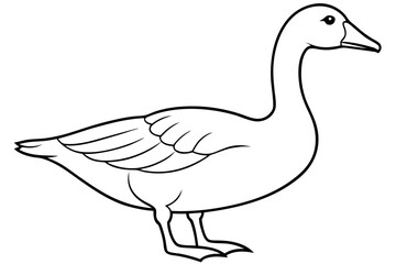goose line art silhouette vector illustration