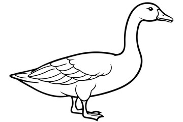goose line art silhouette vector illustration