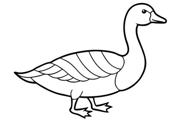 goose line art silhouette vector illustration