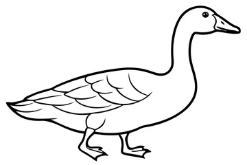 goose line art silhouette vector illustration