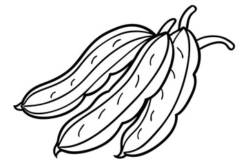 green beans line art silhouette vector illustration