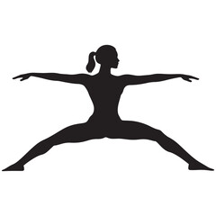 Fototapeta premium Silhouette of a Woman in Meditation, Yoga A Woman in Lotus Position, Silhouette of a Yoga Practitioner