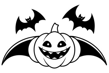 halloween line art silhouette vector illustration