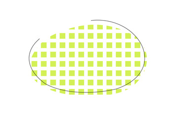 シンプルな黄緑色の格子柄のフレームイラスト