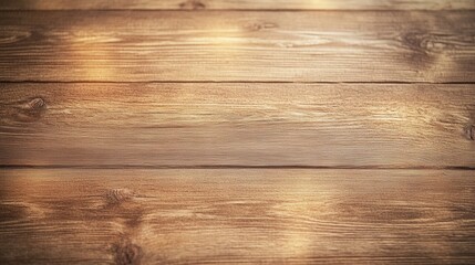 Fototapeta premium A smooth, polished wooden surface with warm tones and a natural grain pattern, reflecting light subtly for an inviting appearance.