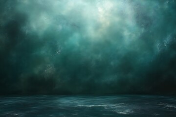 Dark teal smoky cloudscape over water.