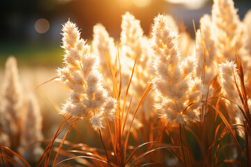vibrant hues and elegant shapes of grass flowers enhance allure and magnificence of verdant scenery