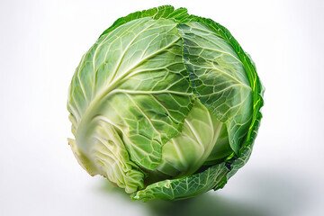 Fototapeta premium Ripe cabbage isolated on a white background.