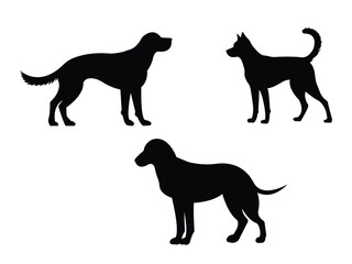 Showcasing the unwavering loyalty of dogs through artistic silhouettes that highlight their majestic and loving nature. Vector illustration.