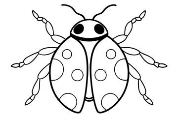 ladybird insect line art silhouette vector illustration