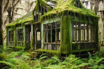 In this remote abode, where vestiges of human history intertwine with untamed wilderness of a wild swamp, one is transported to a realm where time itself stands still, encapsulating profound juxtaposi