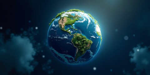Fototapeta premium Our home planet, a blue and green jewel in space