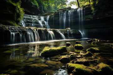 Watkins Falls enchants with its cascading waters, lush greenery, and serene ambiance, beckoning visitors into a world of pure enchantment