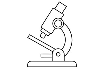 microscope line art silhouette vector illustration