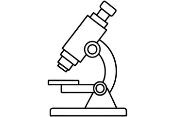 microscope line art silhouette vector illustration