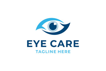 Eye Care Logo Design Template. Eye Care Clinic Logo Inspiration. Vision Care Logo Vector. Eye Icon.	