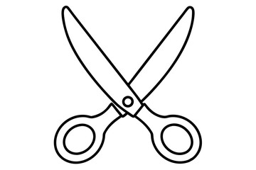scissors line art silhouette vector illustration