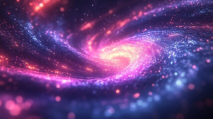 Obraz premium A psychedelic wave of swirling neon colors forming an infinite spiral