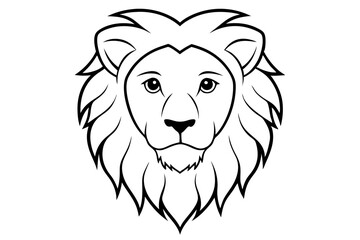 lion head line art silhouette vector illustration