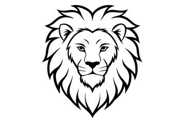 lion head line art silhouette vector illustration