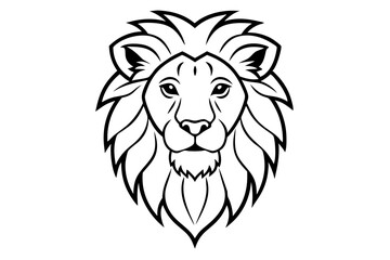 lion head line art silhouette vector illustration