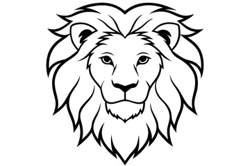 lion head line art silhouette vector illustration