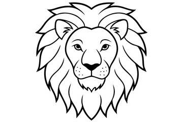 lion head line art silhouette vector illustration