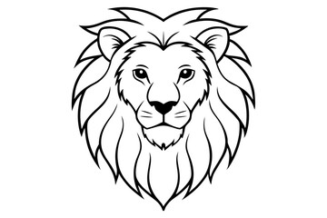 lion head line art silhouette vector illustration
