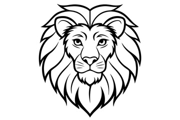 lion head line art silhouette vector illustration