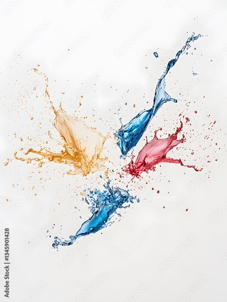 Poster vibrant summer splash art abstract water colors creative display studio environment dynamic viewpoin