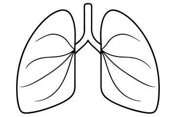 lungs line art silhouette vector illustration
