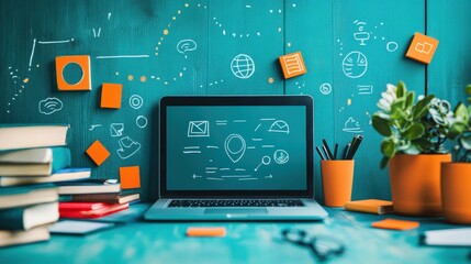 A learning design for an online course, interactive modules, engaging content