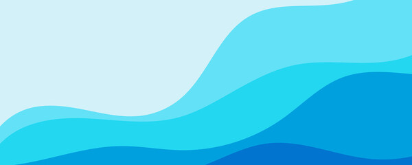 Fototapeta premium Abstract blue layered wave background.