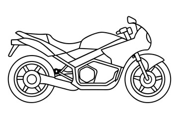 Obraz premium motor bike line art silhouette vector illustration