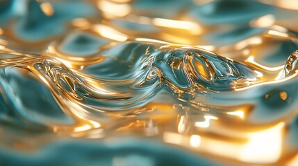 A shimmering metallic paint wave forming a liquid mirror illusion