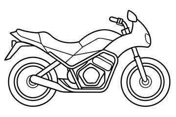 motor bike line art silhouette vector illustration