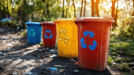 An environmental design for a waste management system, recycling programs, waste reduction