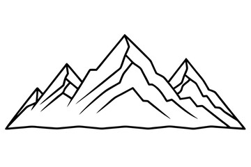 mountains line art silhouette vector illustration