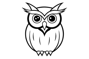 owl line art silhouette vector illustration