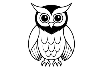 owl line art silhouette vector illustration