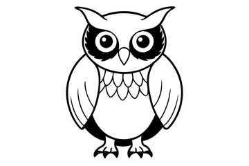 owl line art silhouette vector illustration