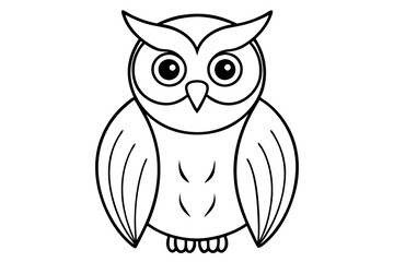 owl line art silhouette vector illustration