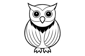 owl line art silhouette vector illustration