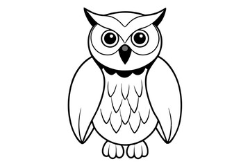 owl line art silhouette vector illustration