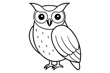 owl line art silhouette vector illustration