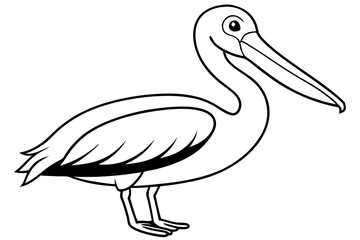 pelican line art silhouette vector illustration