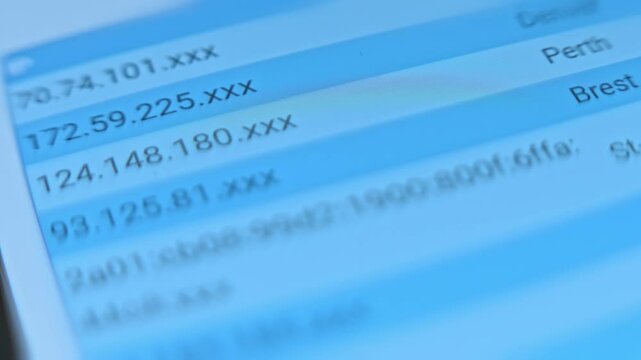 IP addresses under cyber attacks in real time