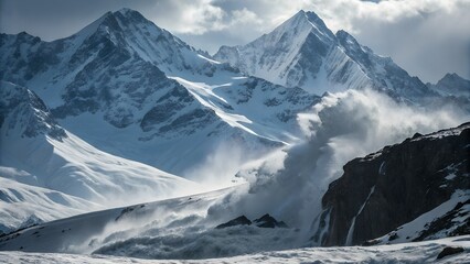 snow covered mountains