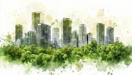 Obraz premium green city landscape